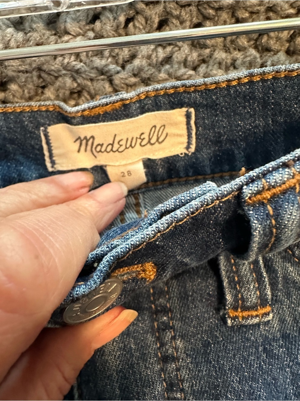 Madewell Denim Mini Skirt Size 28 Raw Hem Blue Jean Skirt Western Concert Boho - Picture 3 of 4